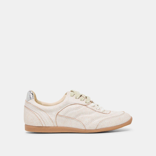 Laini Off White Crackled Leather Sneakers - Dolce Vita