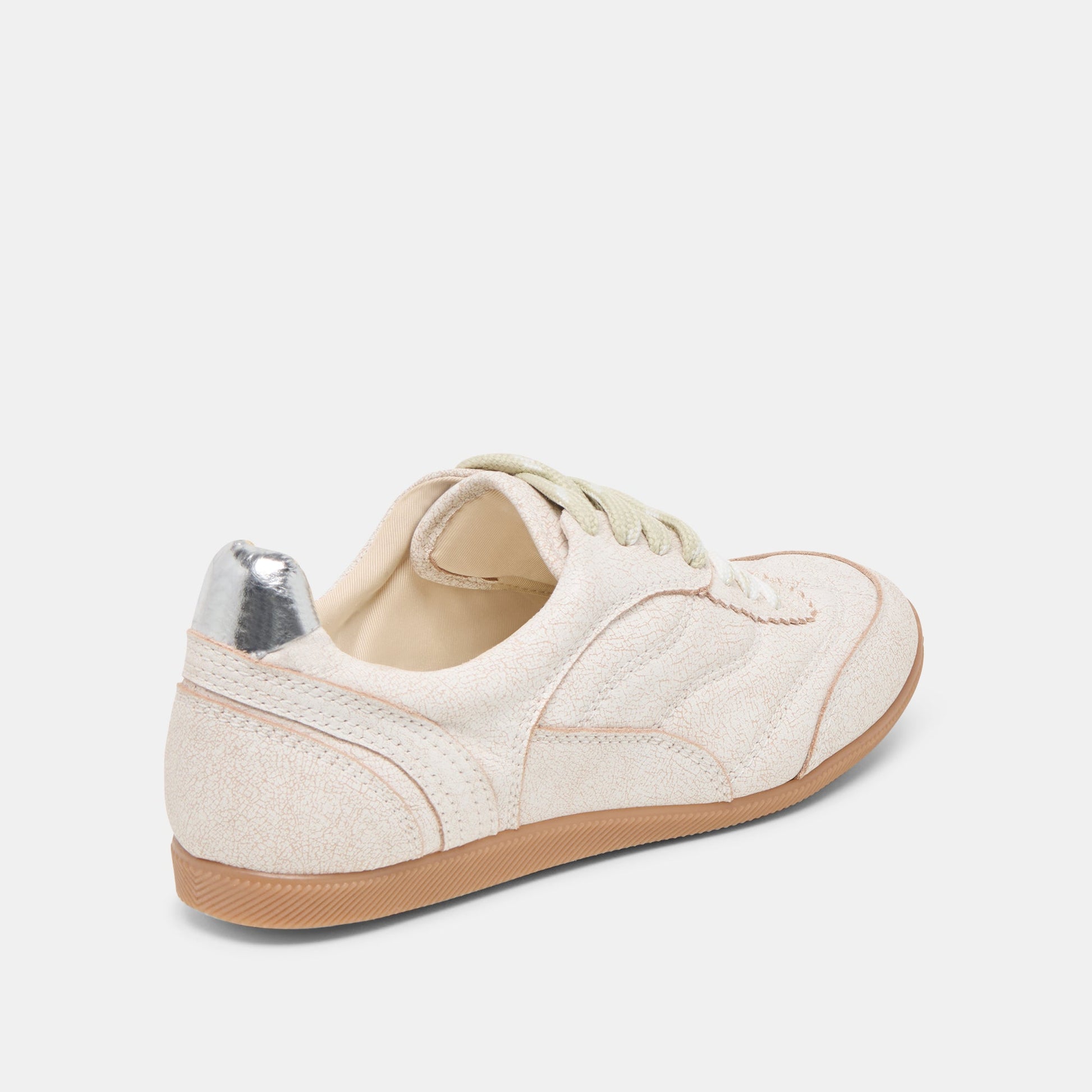 Laini Off White Crackled Leather Sneakers - Dolce Vita