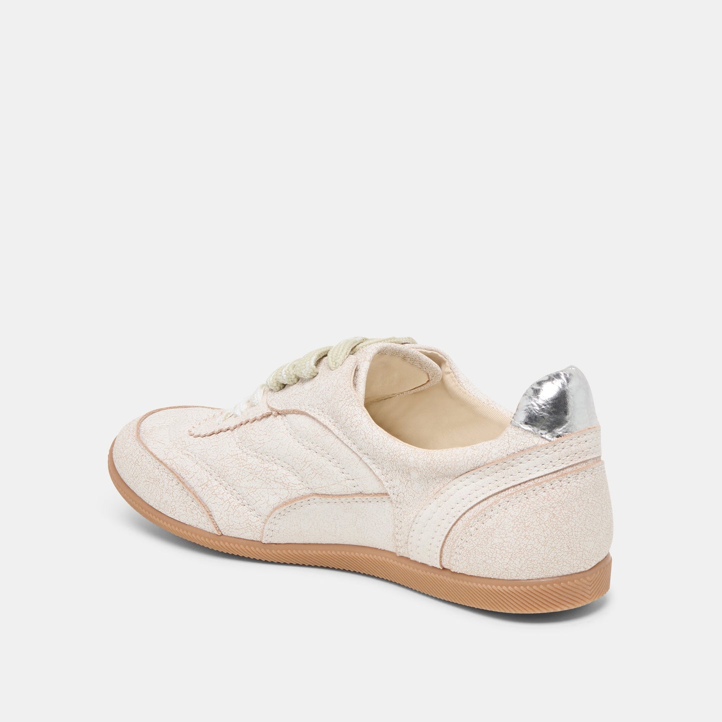 Laini Off White Crackled Leather Sneakers - Dolce Vita