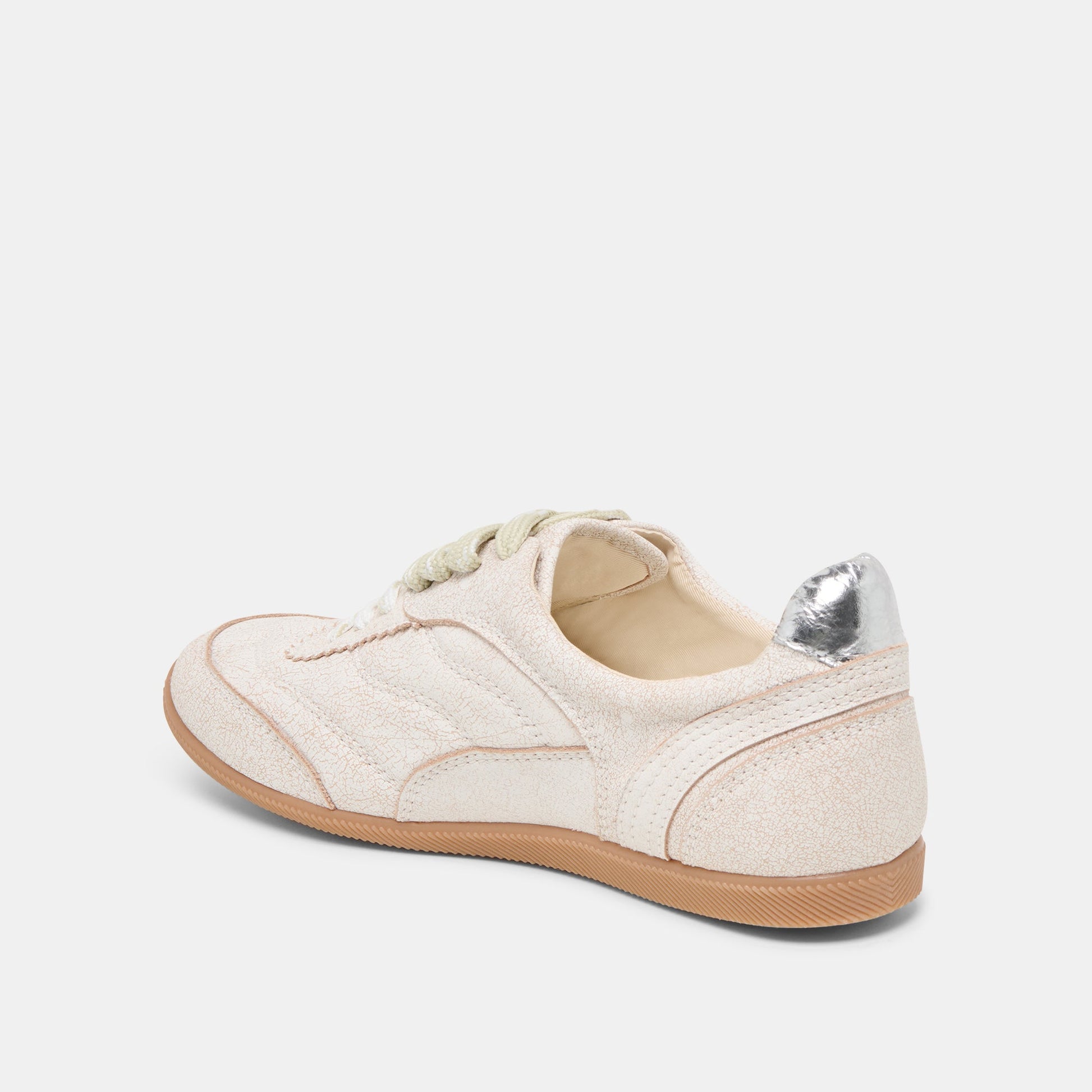 Laini Off White Crackled Leather Sneakers - Dolce Vita