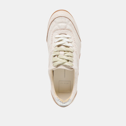 Laini Off White Crackled Leather Sneakers - Dolce Vita
