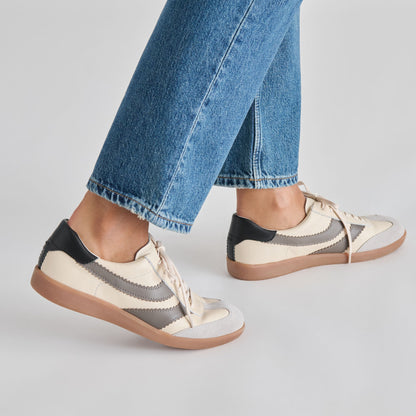 Merit White Grey Leather Sneakers - Dolce Vita