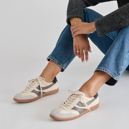 Merit White Grey Leather Sneakers - Dolce Vita