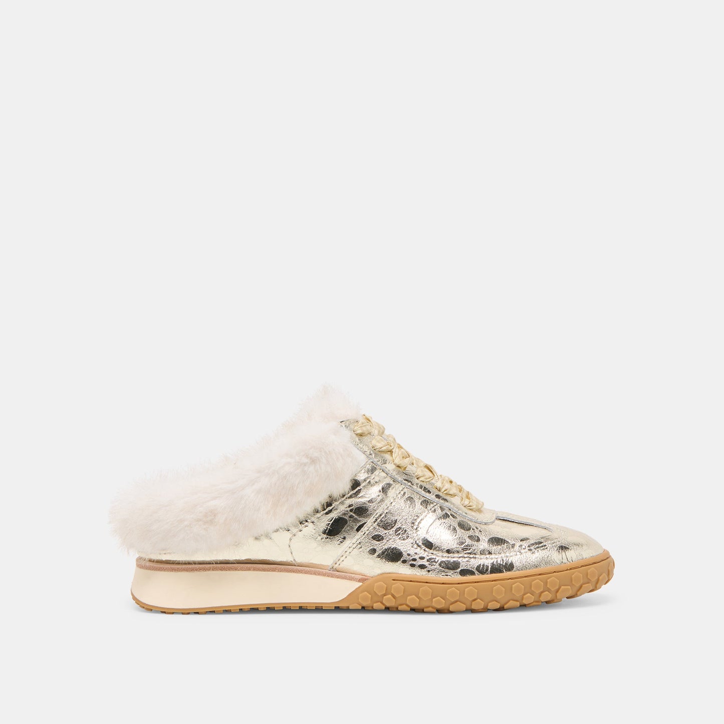 Izzey Plush Platinum Leather Sneakers - Dolce Vita
