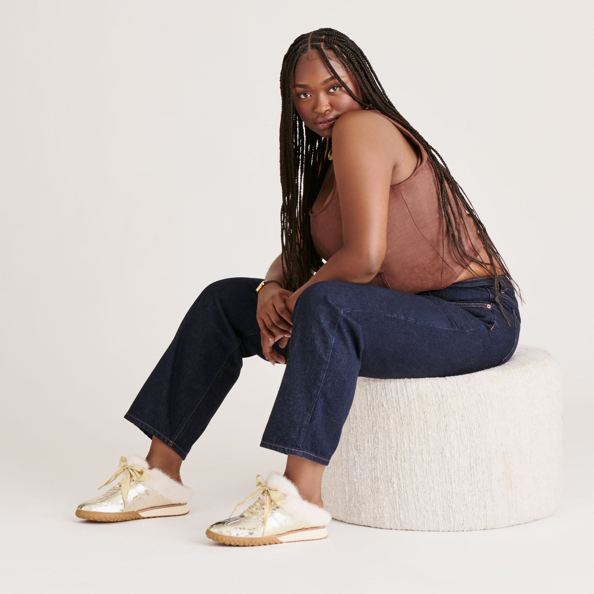Izzey Plush Platinum Leather Sneakers - Dolce Vita