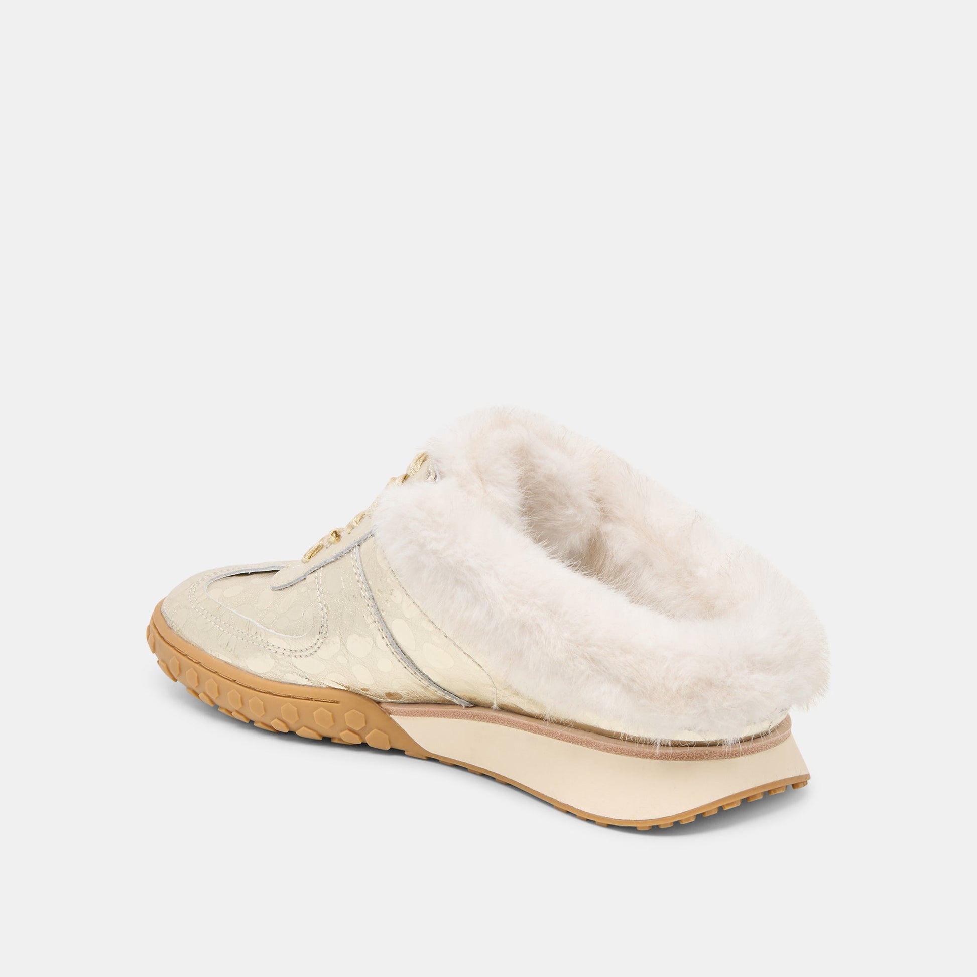 Izzey Plush Platinum Leather Sneakers - Dolce Vita