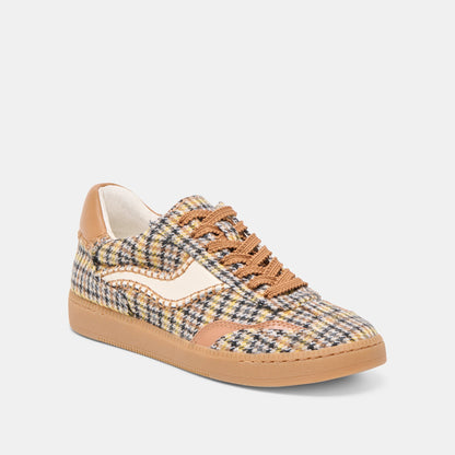 Notice Stitch Yellow Plaid Tweed Sneakers - Dolce Vita
