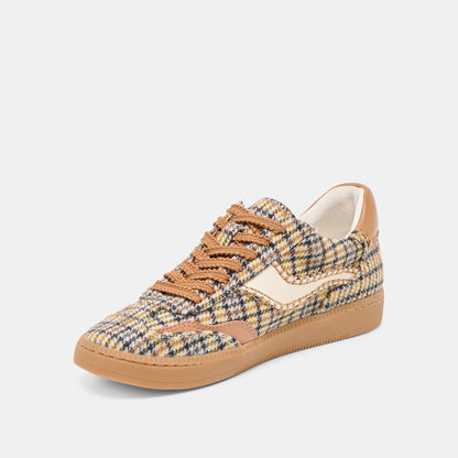 Notice Stitch Yellow Plaid Tweed Sneakers - Dolce Vita