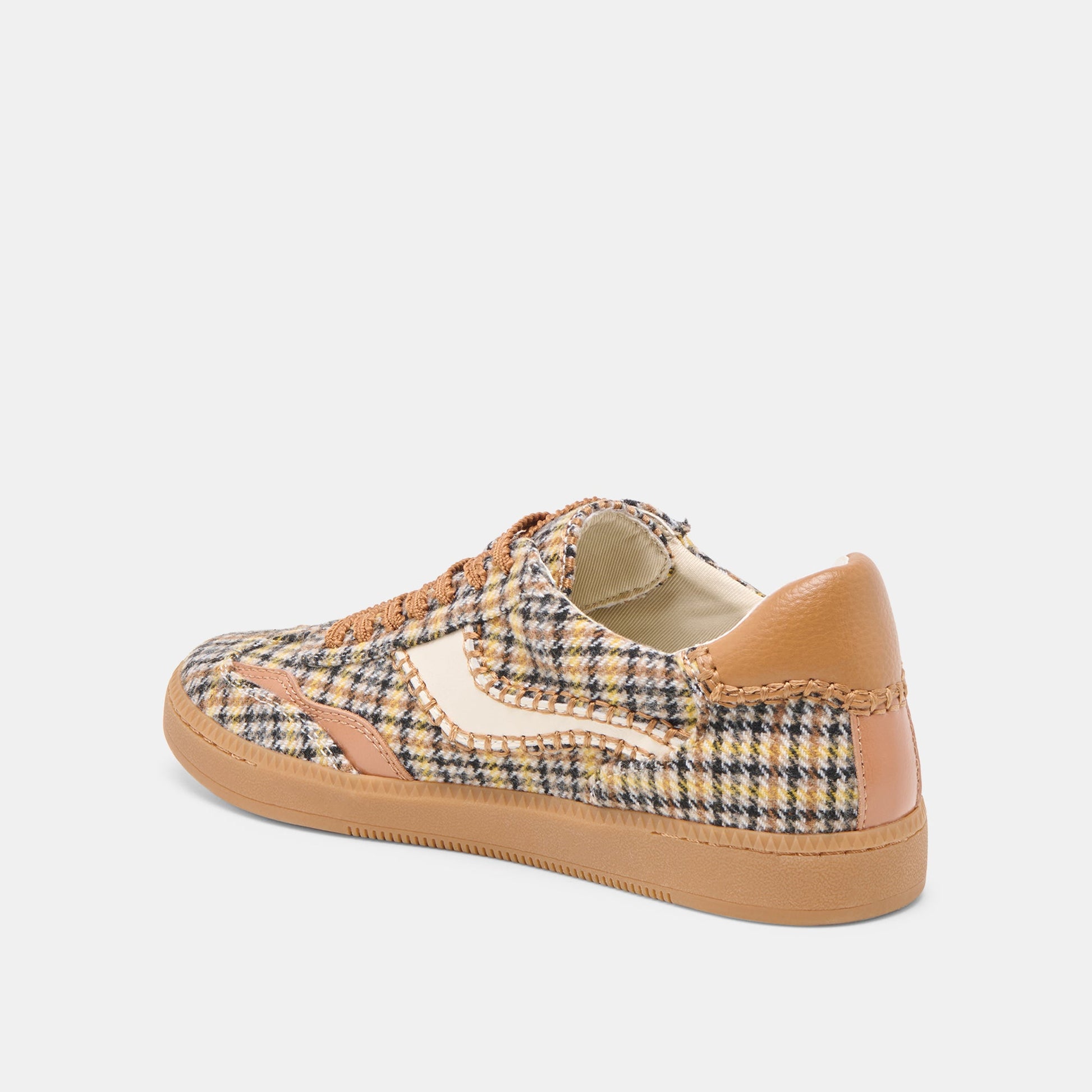 Notice Stitch Yellow Plaid Tweed Sneakers - Dolce Vita