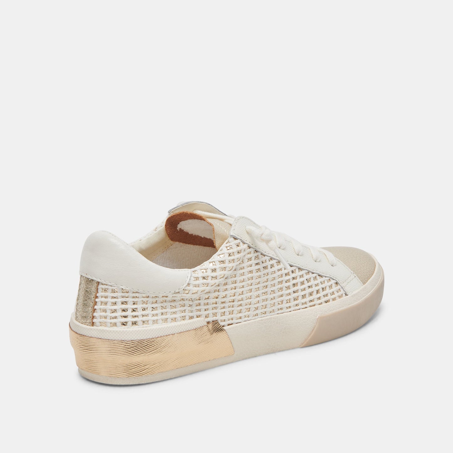 Zina Bone Gold Woven Wide Sneakers - Dolce Vita