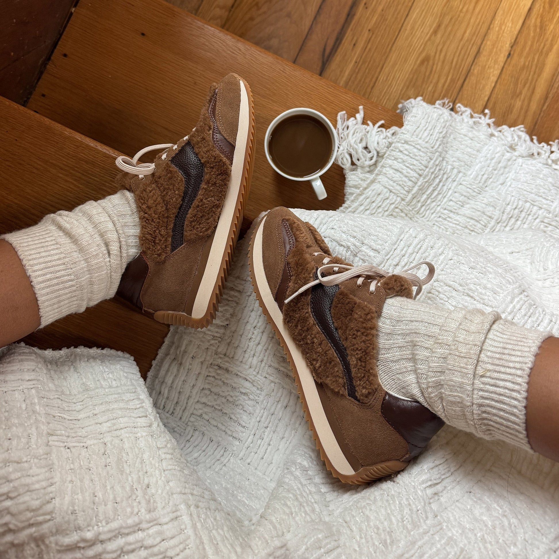 B.NTCD Plush Brown Plush Sneakers - Dolce Vita