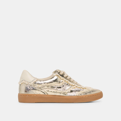 Notice Lace Platinum Distressed Leather Sneakers - Dolce Vita
