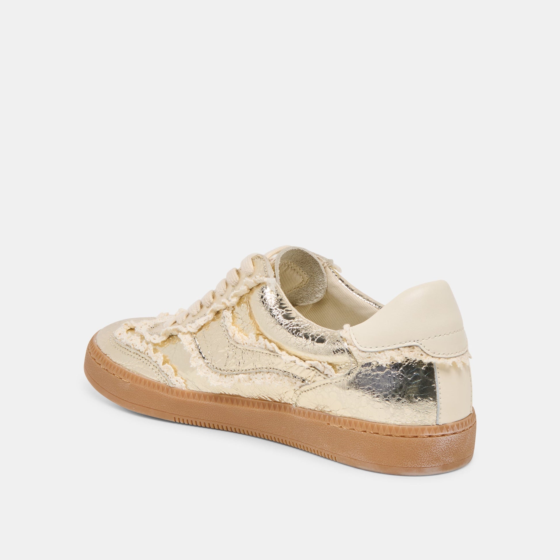 Notice Lace Platinum Distressed Leather Sneakers - Dolce Vita