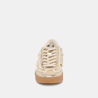 Notice Lace Platinum Distressed Leather Sneakers - Dolce Vita
