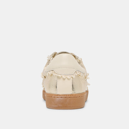 Notice Lace Platinum Distressed Leather Sneakers - Dolce Vita