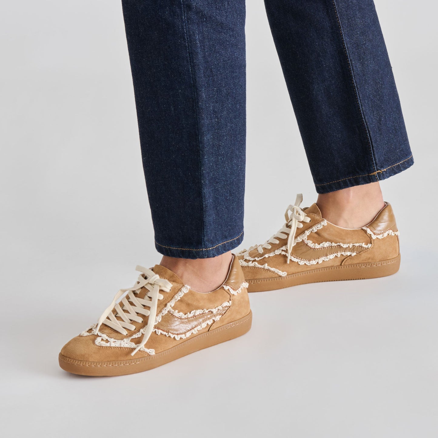 Notice Lace Lt Brown Suede Sneakers - Dolce Vita