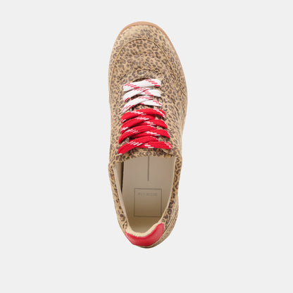 Laini Tan Leopard Printed Suede Sneakers - Dolce Vita