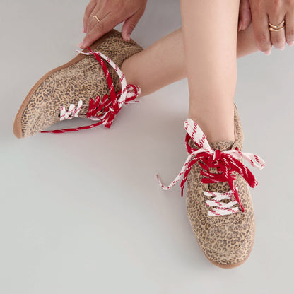 Laini Tan Leopard Printed Suede Sneakers - Dolce Vita