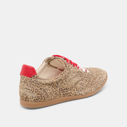 Laini Tan Leopard Printed Suede Sneakers - Dolce Vita