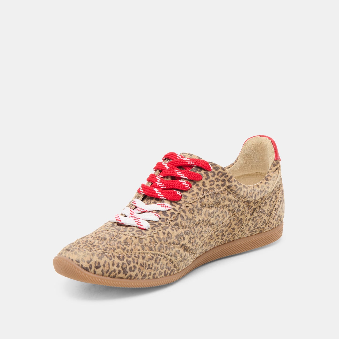 Laini Tan Leopard Printed Suede Sneakers - Dolce Vita