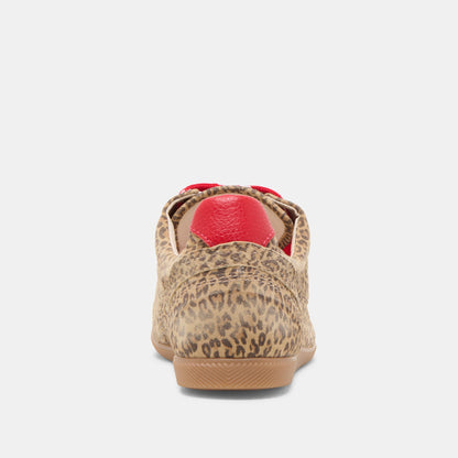 Laini Tan Leopard Printed Suede Sneakers - Dolce Vita