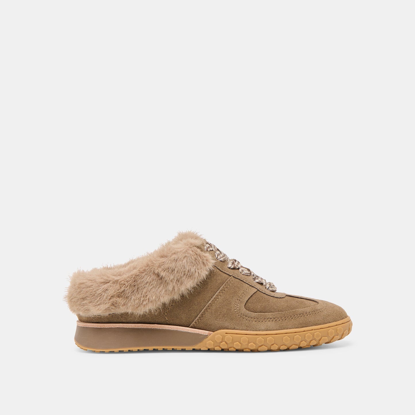 Izzey Plush Olive Suede Sneakers - Dolce Vita