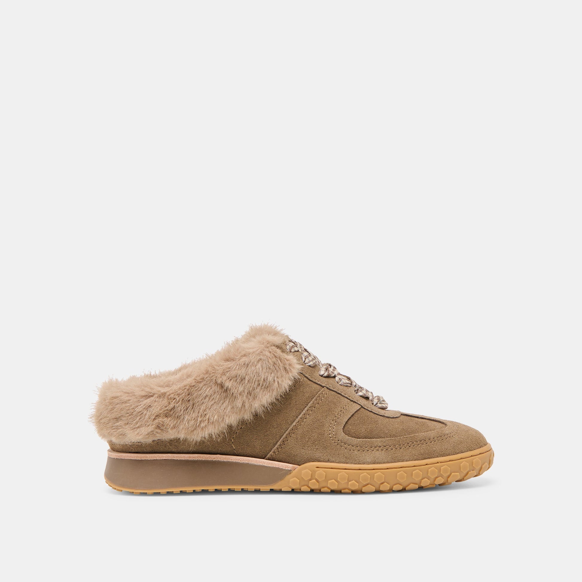 Izzey Plush Olive Suede Sneakers - Dolce Vita