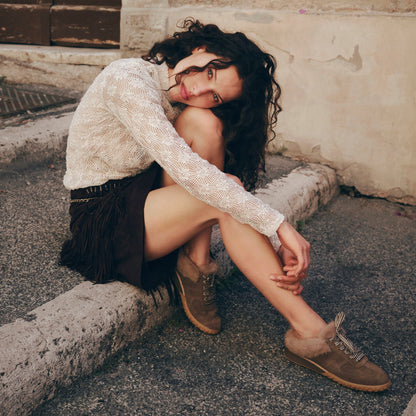 Izzey Plush Olive Suede Sneakers - Dolce Vita