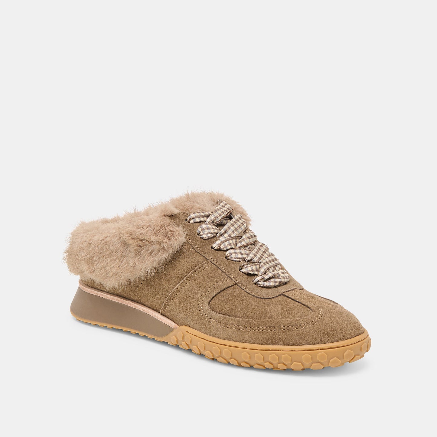 Izzey Plush Olive Suede Sneakers - Dolce Vita