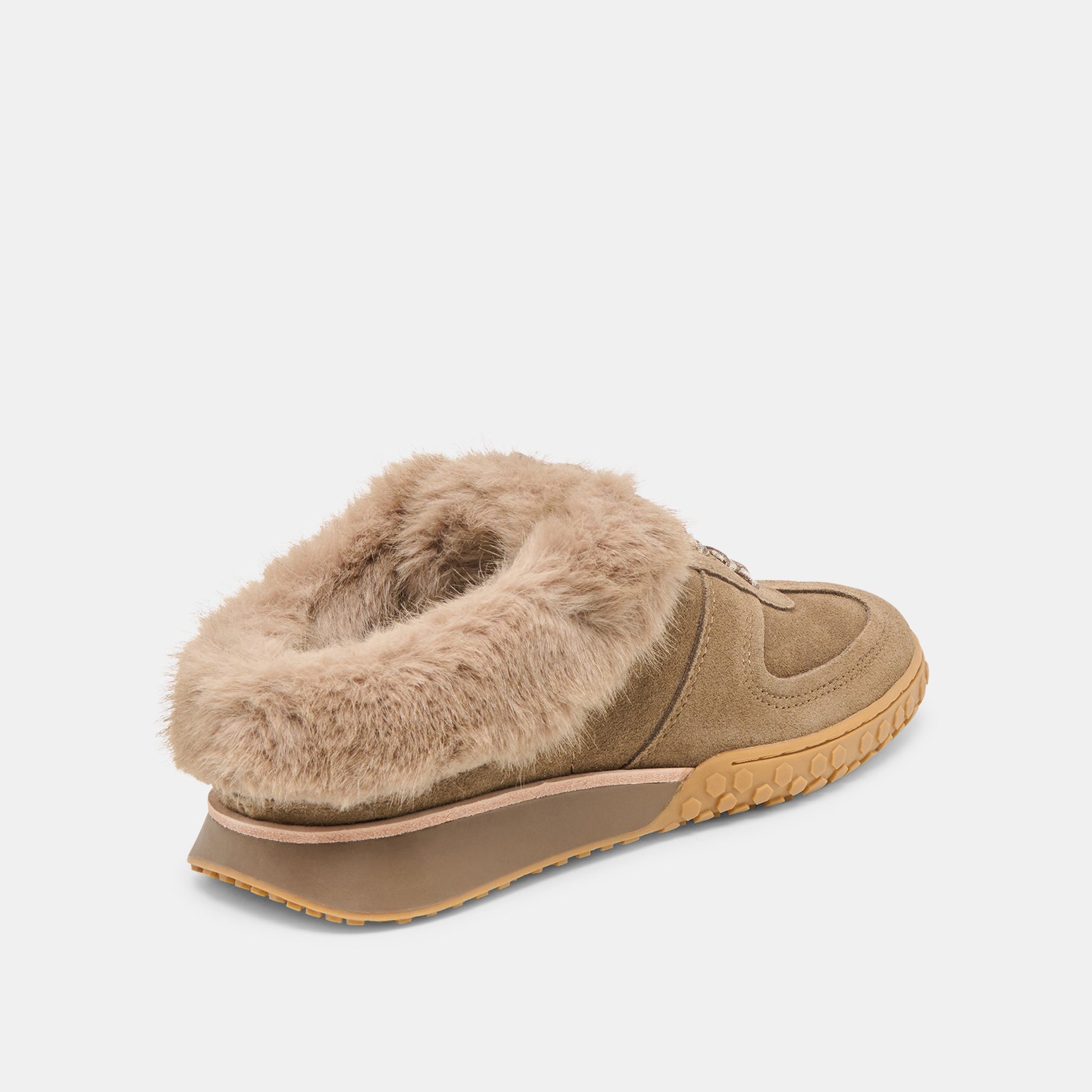 Izzey Plush Olive Suede Sneakers - Dolce Vita