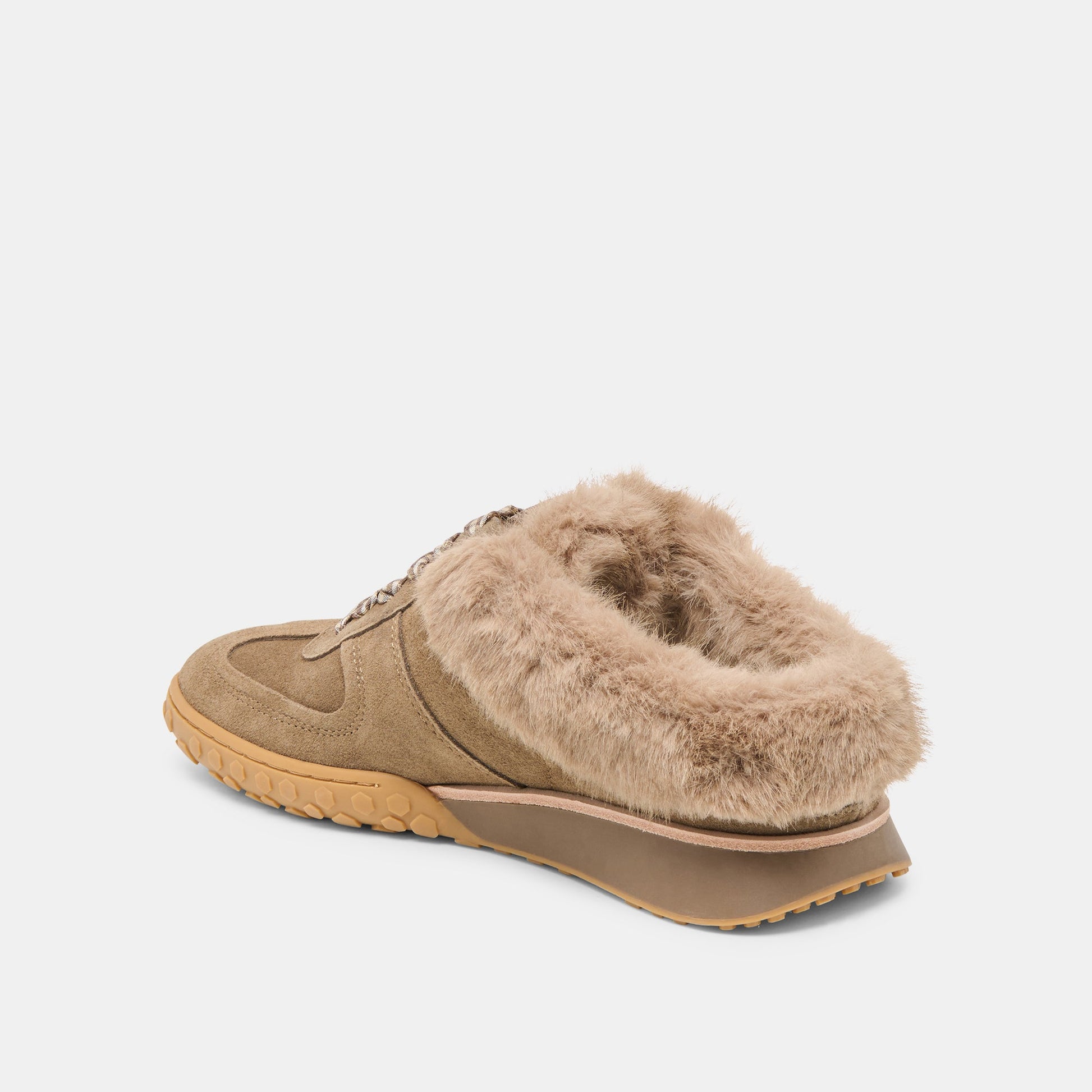 Izzey Plush Olive Suede Sneakers - Dolce Vita