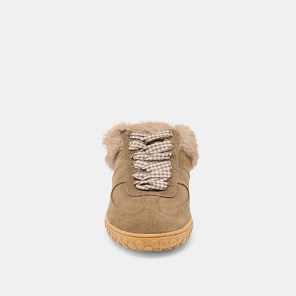 Izzey Plush Olive Suede Sneakers - Dolce Vita