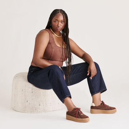 Naomy H2O Waterproof Dk Brown Suede Sneakers - Dolce Vita