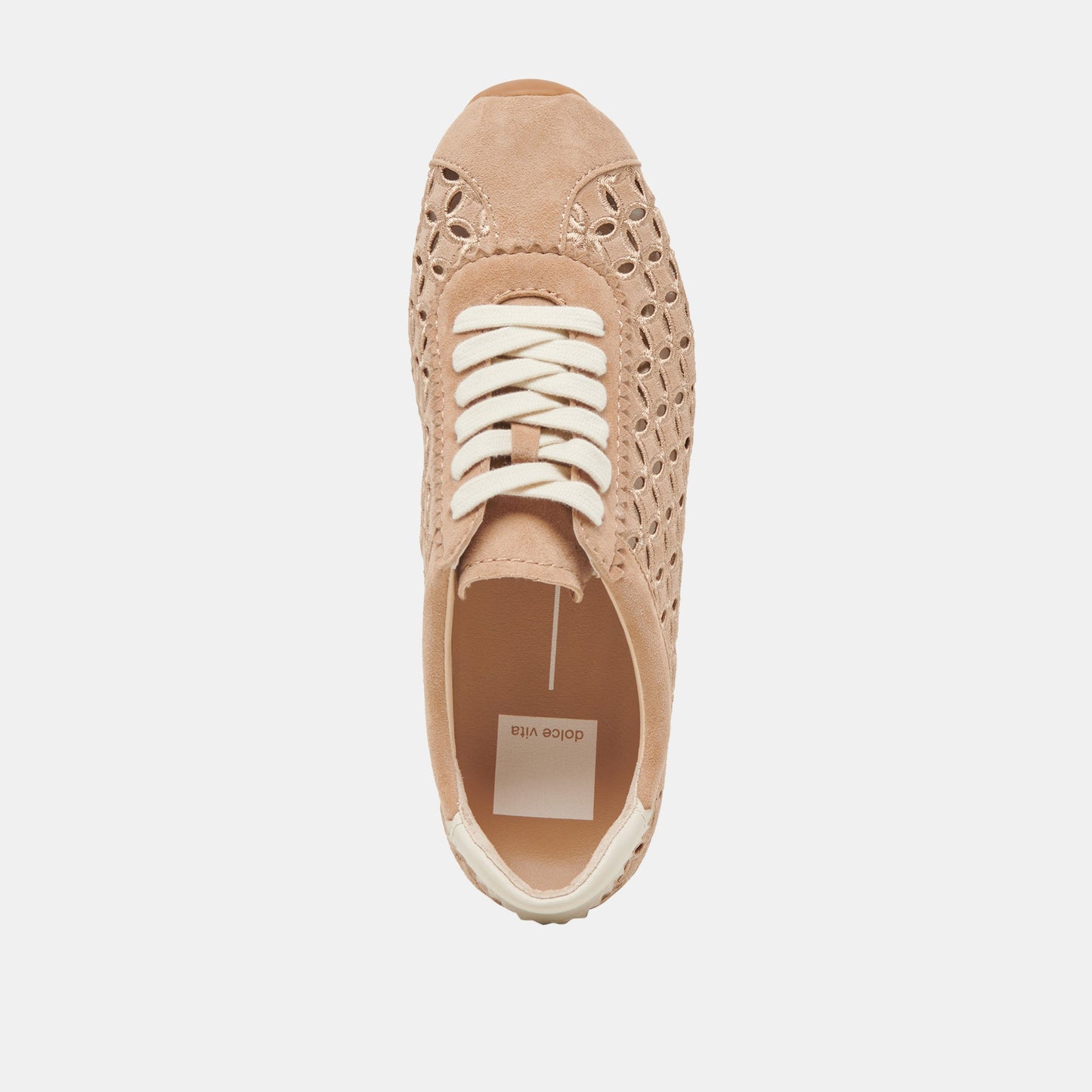 DANIE EYELET PERF SNEAKERS CAMEL SUEDE - Dolce Vita