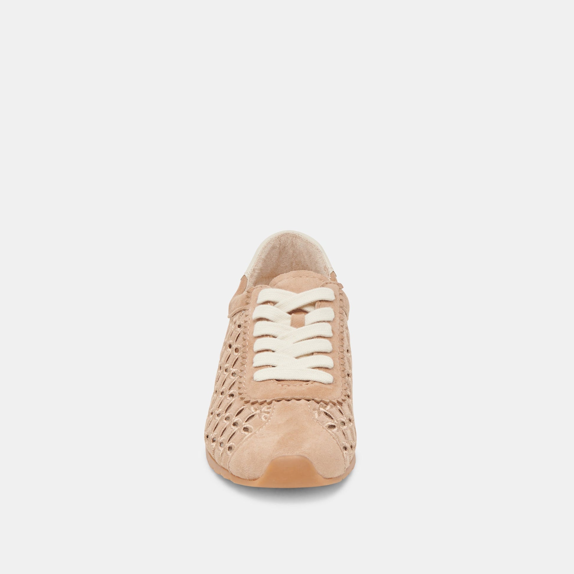 DANIE EYELET PERF SNEAKERS CAMEL SUEDE - Dolce Vita