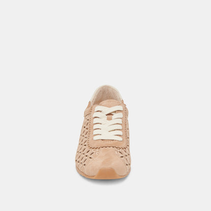 DANIE EYELET PERF SNEAKERS CAMEL SUEDE - Dolce Vita