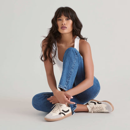 Rebel White Black Leather Sneakers - Dolce Vita