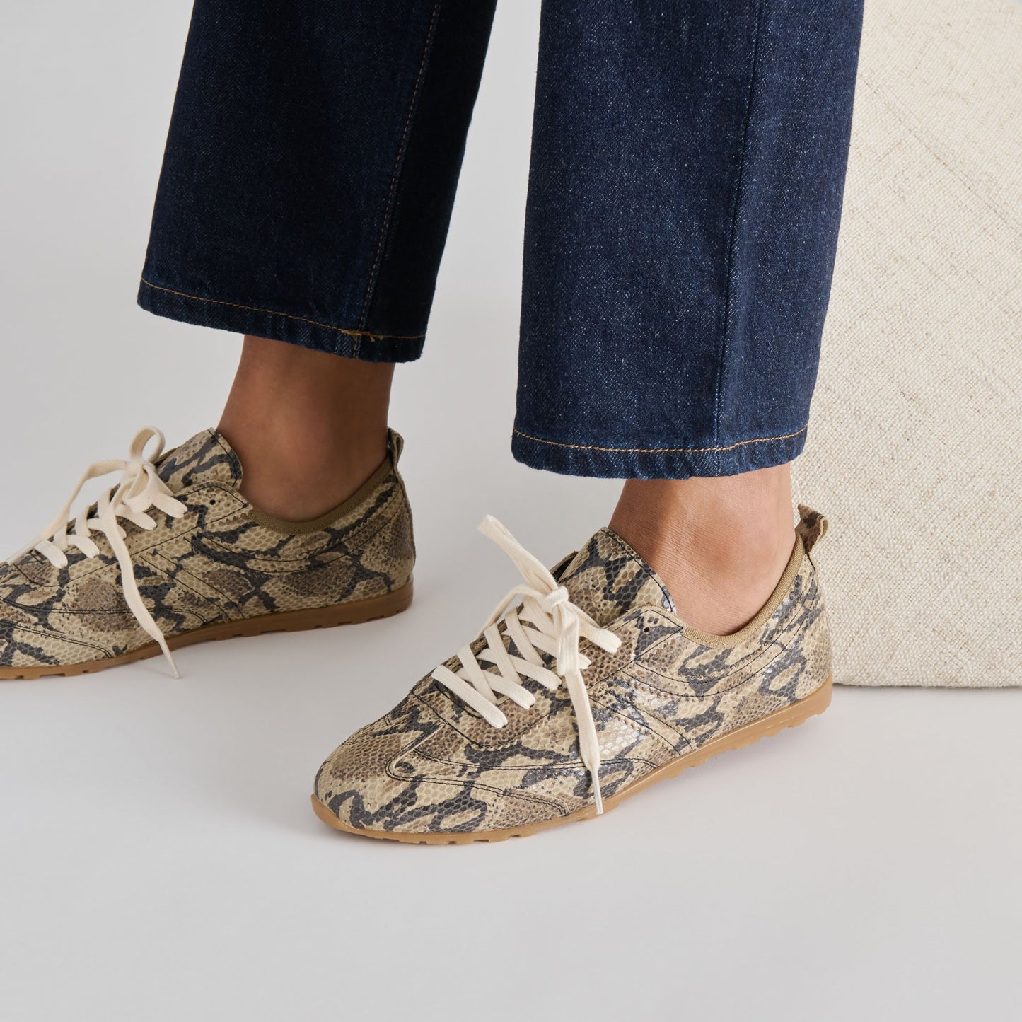 Viper Snake Print Embossed Leather Sneakers - Dolce Vita