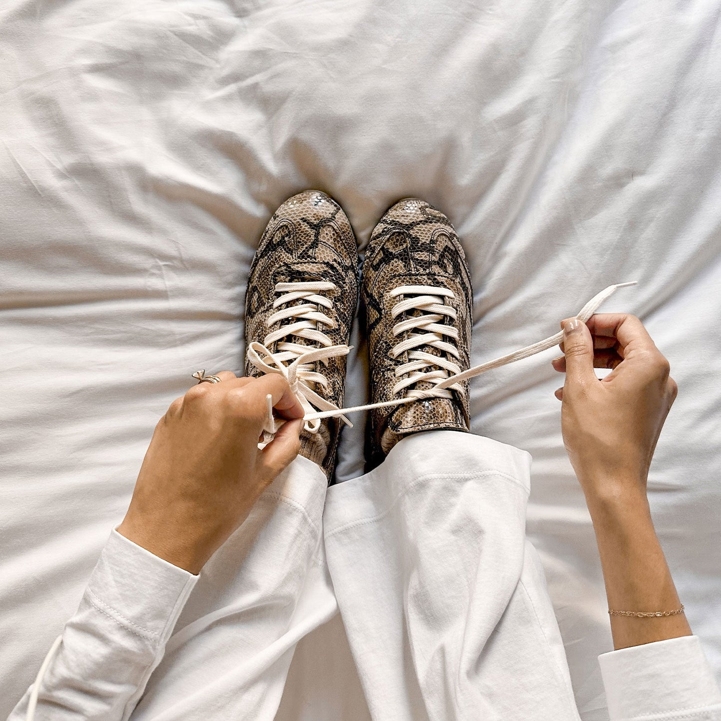 Viper Snake Print Embossed Leather Sneakers - Dolce Vita