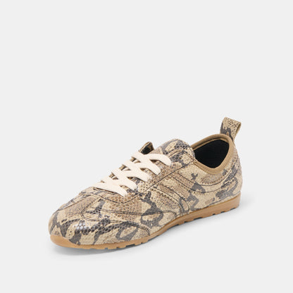 Viper Snake Print Embossed Leather Sneakers - Dolce Vita