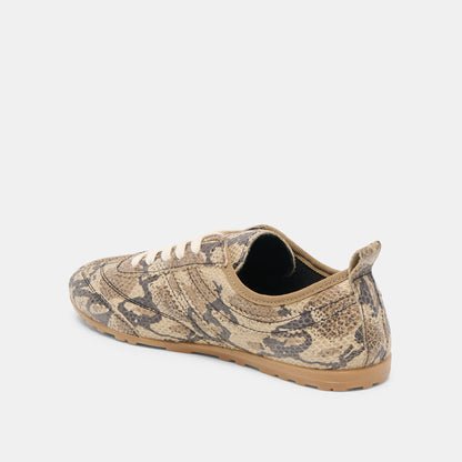 Viper Snake Print Embossed Leather Sneakers - Dolce Vita