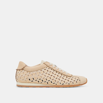 DANIE EYELET PERF SNEAKERS LT NATURAL RAFFIA - Dolce Vita