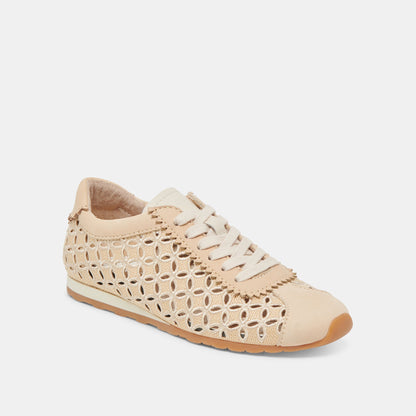 DANIE EYELET PERF SNEAKERS LT NATURAL RAFFIA - Dolce Vita