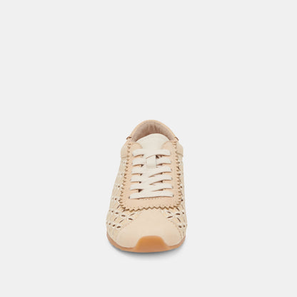 DANIE EYELET PERF SNEAKERS LT NATURAL RAFFIA - Dolce Vita