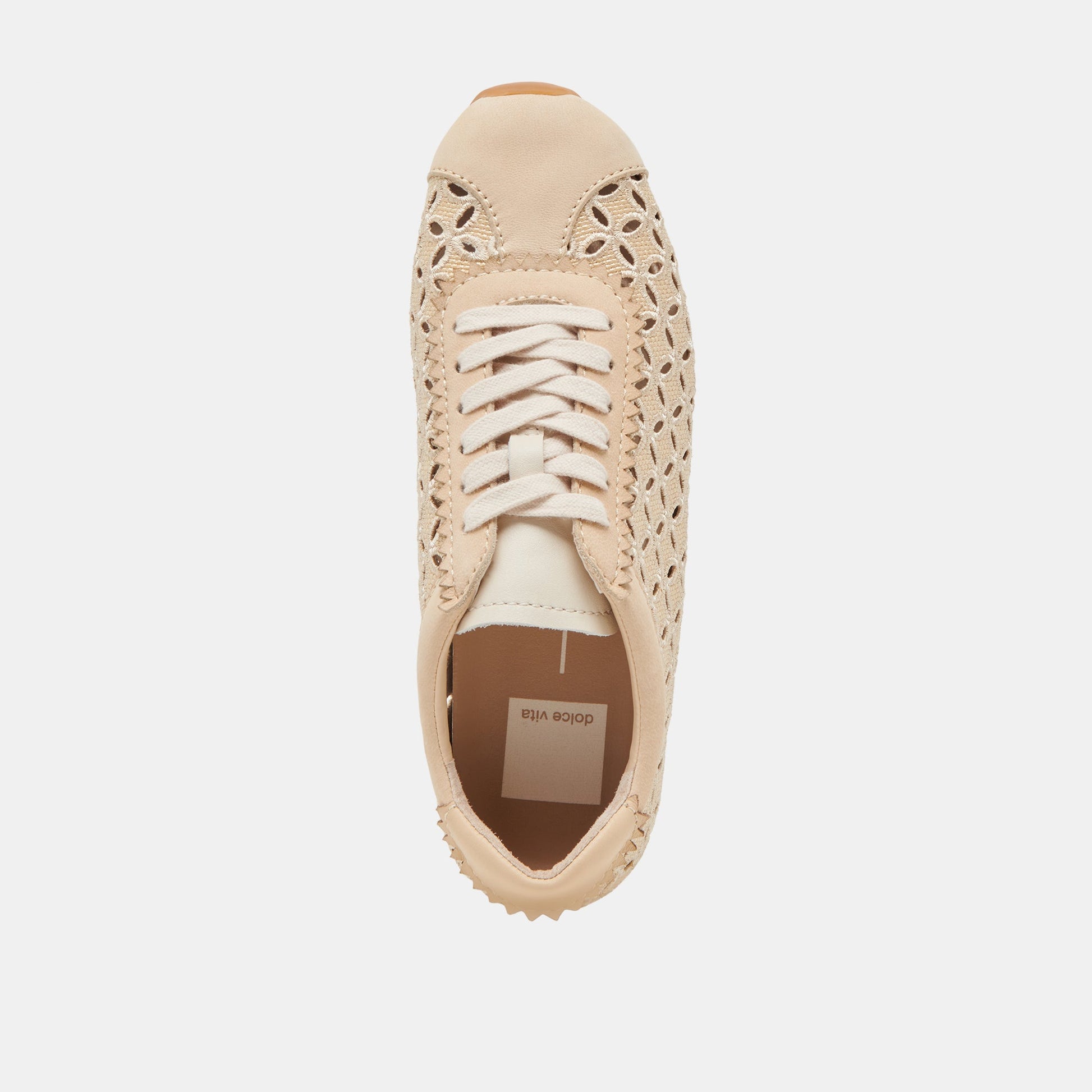 DANIE EYELET PERF SNEAKERS LT NATURAL RAFFIA - Dolce Vita