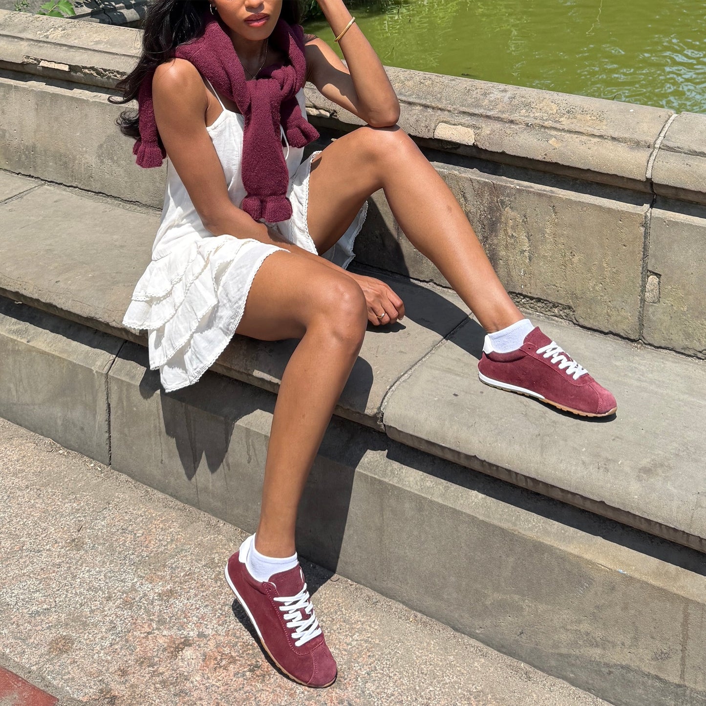 Serina Burgundy Suede Sneakers - Dolce Vita
