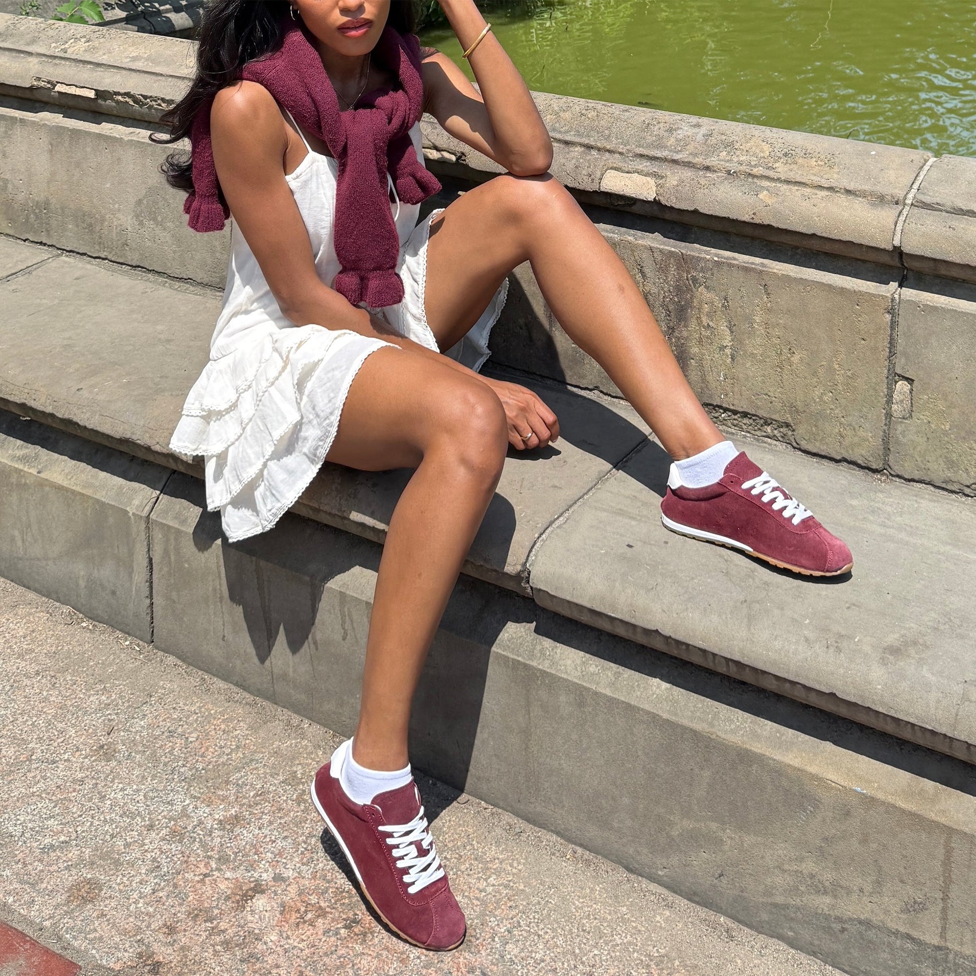 Serina Burgundy Suede Sneakers - Dolce Vita