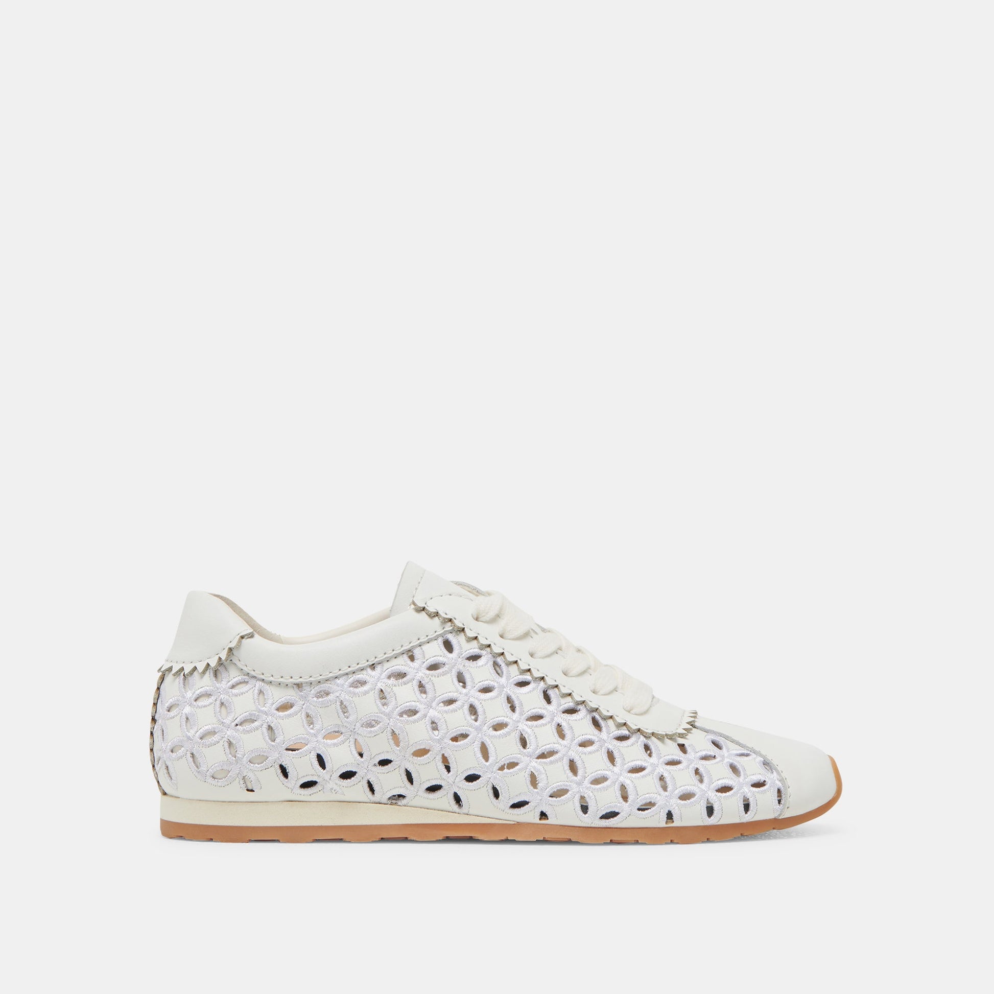 DANIE EYELET PERF SNEAKERS TRUE WHITE LEATHER - Dolce Vita