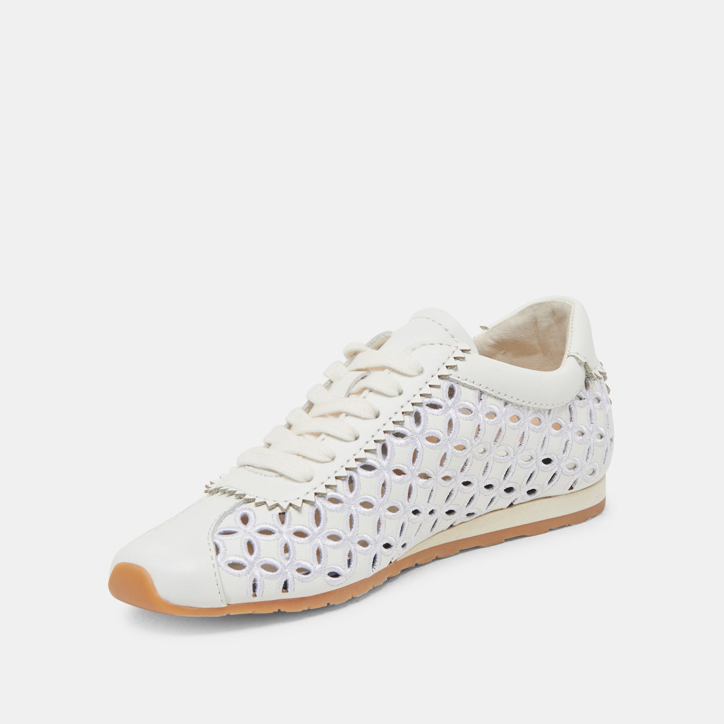 DANIE EYELET PERF SNEAKERS TRUE WHITE LEATHER - Dolce Vita