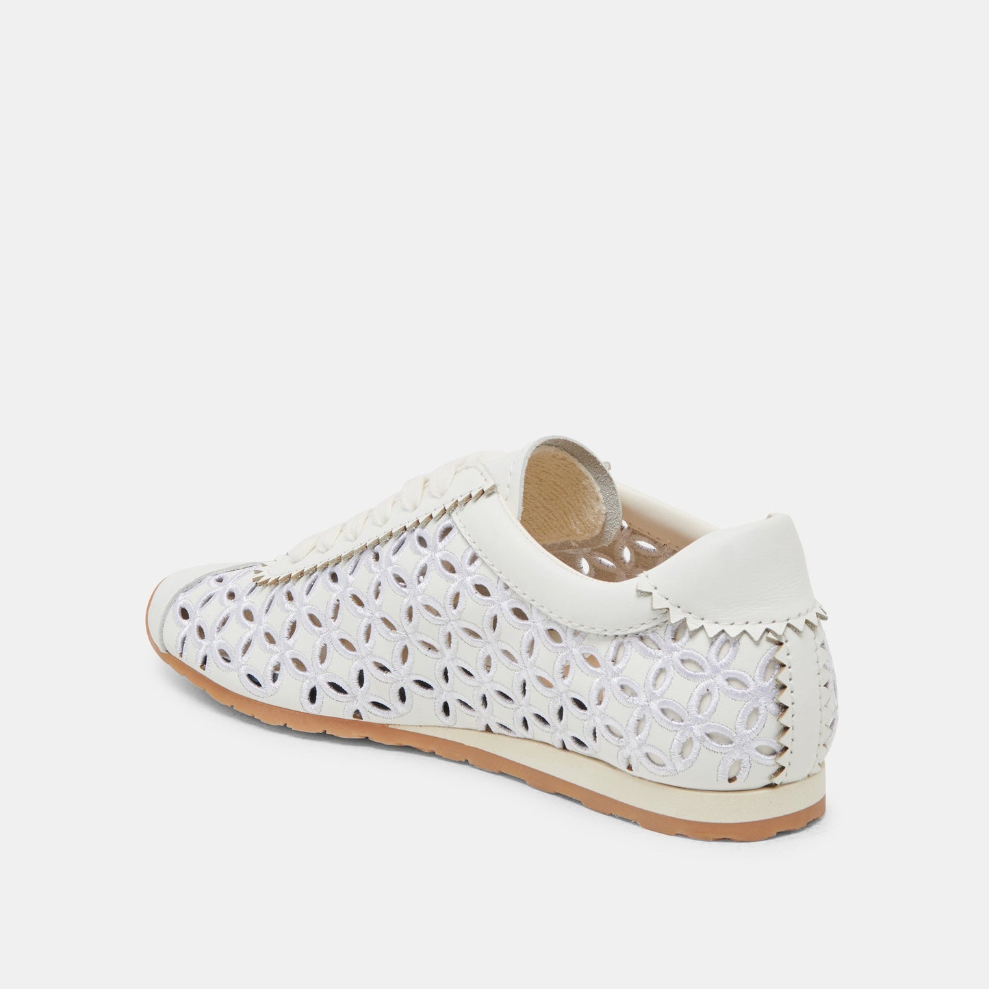 DANIE EYELET PERF SNEAKERS TRUE WHITE LEATHER - Dolce Vita